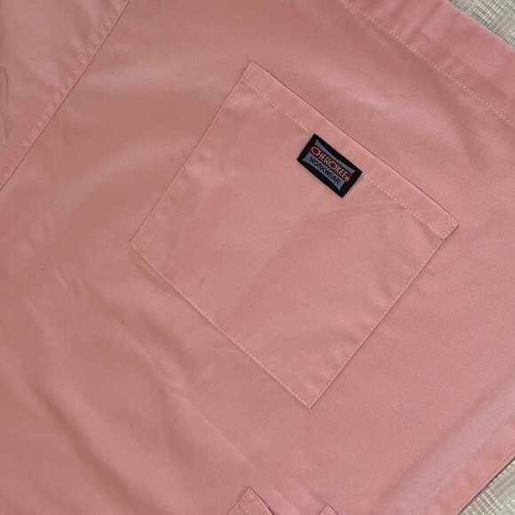 Size 2XL Solid Pink Drawstring Scrub Bottoms by Cherokee Workwear - Picture 7 of 10